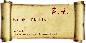 Pataki Attila névjegykártya